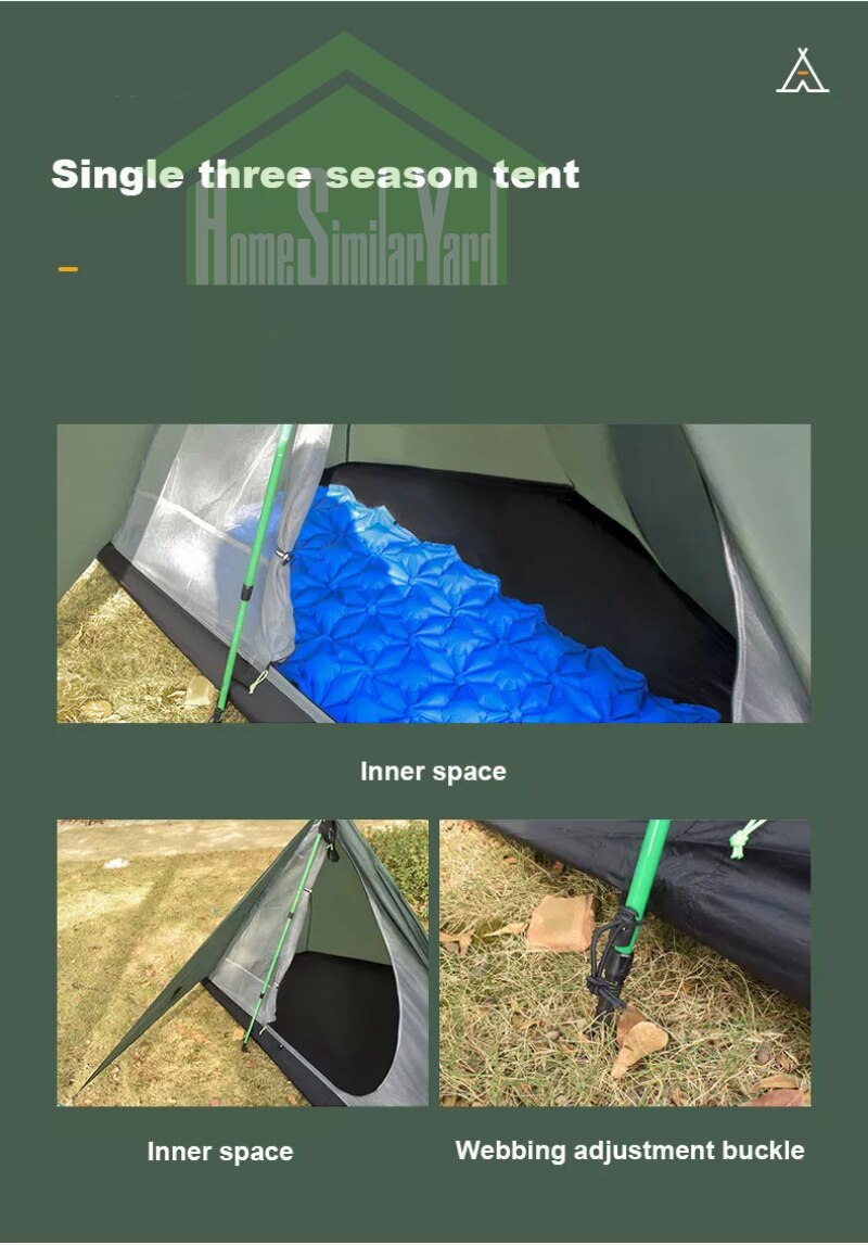 Cheap Goat Tents Waterproof Camping Tents Ultralight Double Layers Pyramid Tent Single One Person 4 Season All Weather for Hunting Hiking   